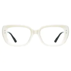 Rectangle White Eyeglasses