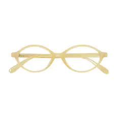 Oval Transparent Yellow Eyeglasses