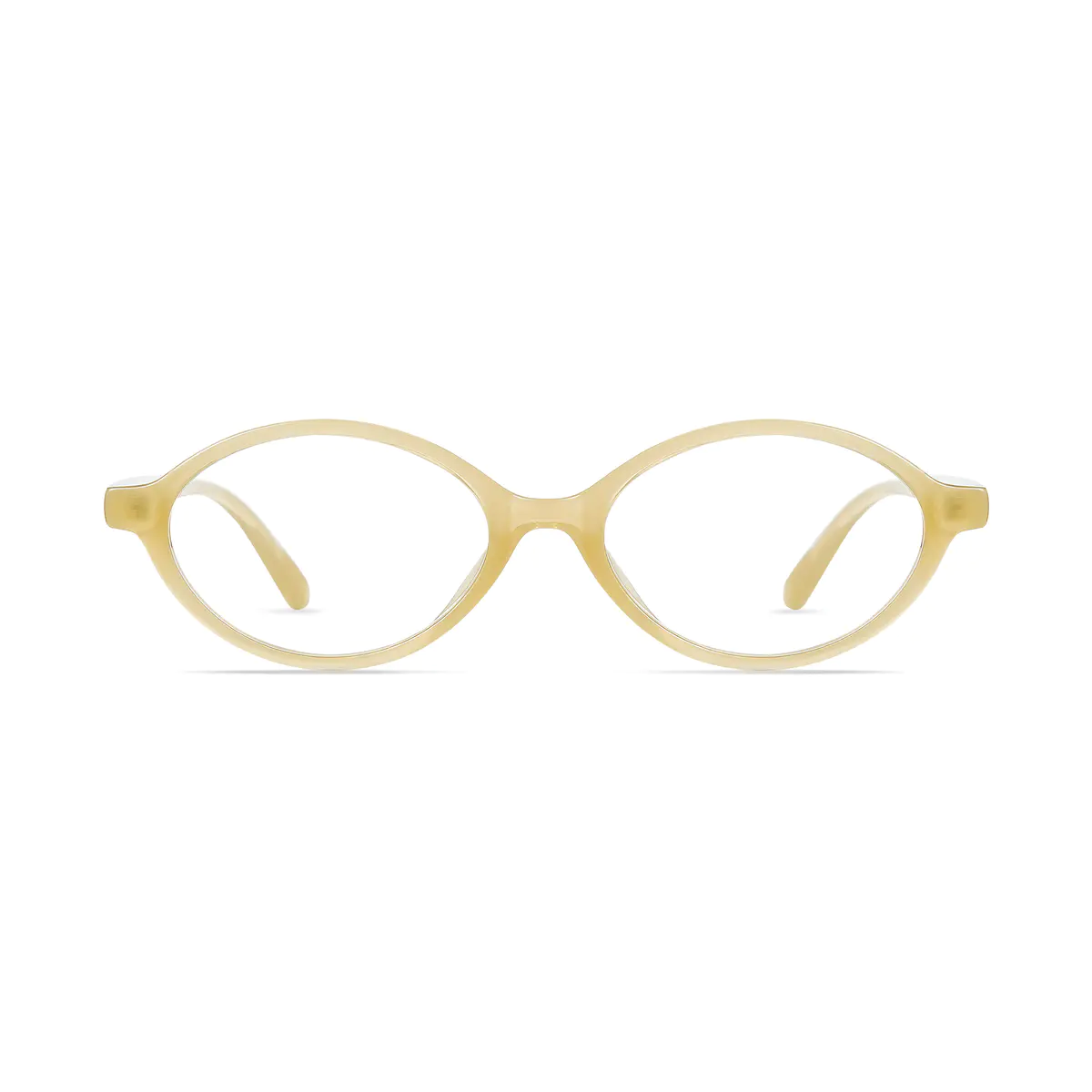 Oval Transparent Yellow Eyeglasses