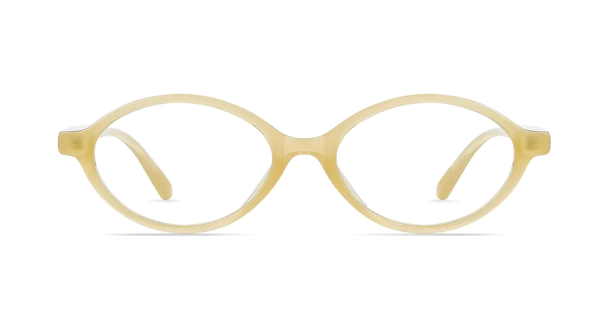 Oval Transparent Yellow Eyeglasses