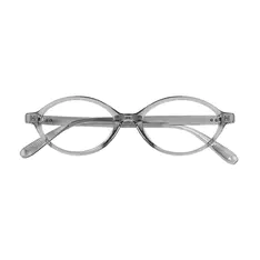 Oval Transparent Gray Eyeglasses
