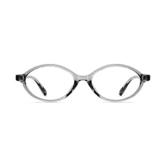 Oval Transparent Gray Eyeglasses