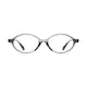 Oval Transparent Gray Eyeglasses