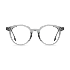 Round Transparent Gray Eyeglasses