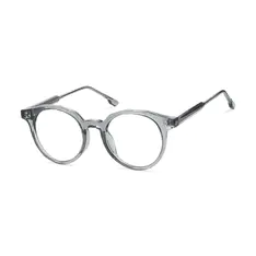 Round Transparent Gray Eyeglasses