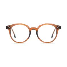 Round Transparent Brown Eyeglasses
