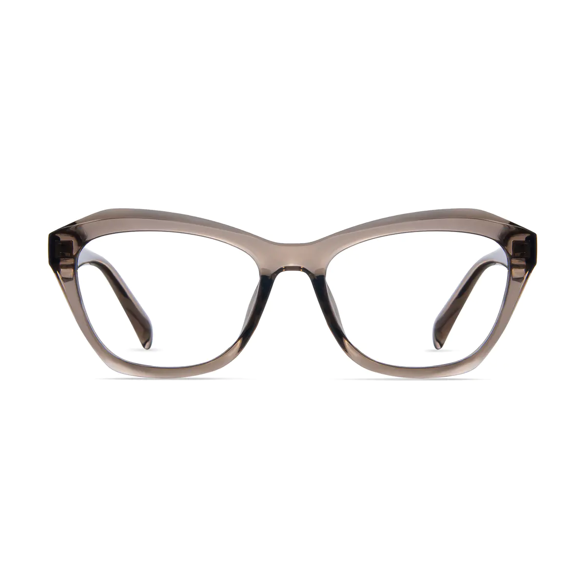 Cat-eye Transparent Gray Eyeglasses