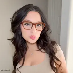 Cat-eye Transparent Orange Eyeglasses