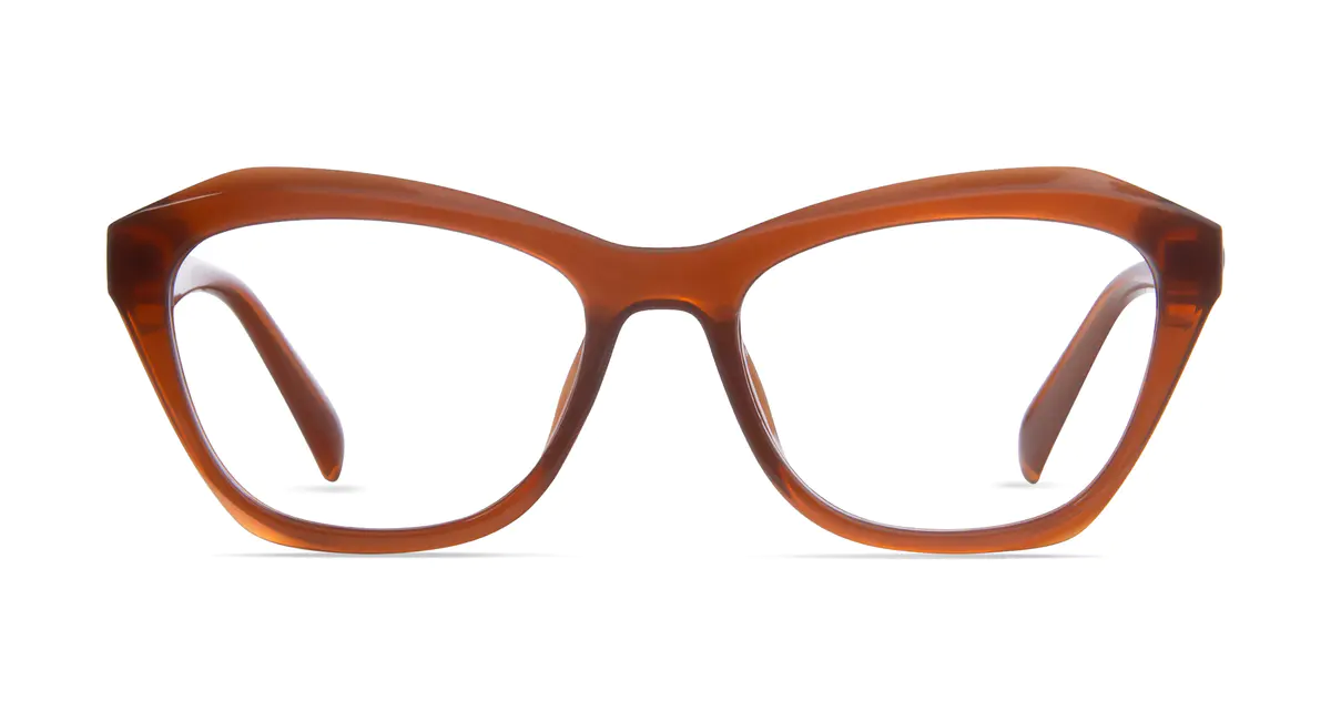 Cat-eye Transparent Orange Eyeglasses