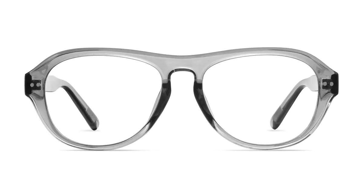 Aviator Transparent Gray Eyeglasses