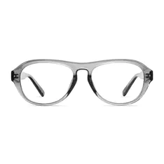 Aviator Transparent Gray Eyeglasses