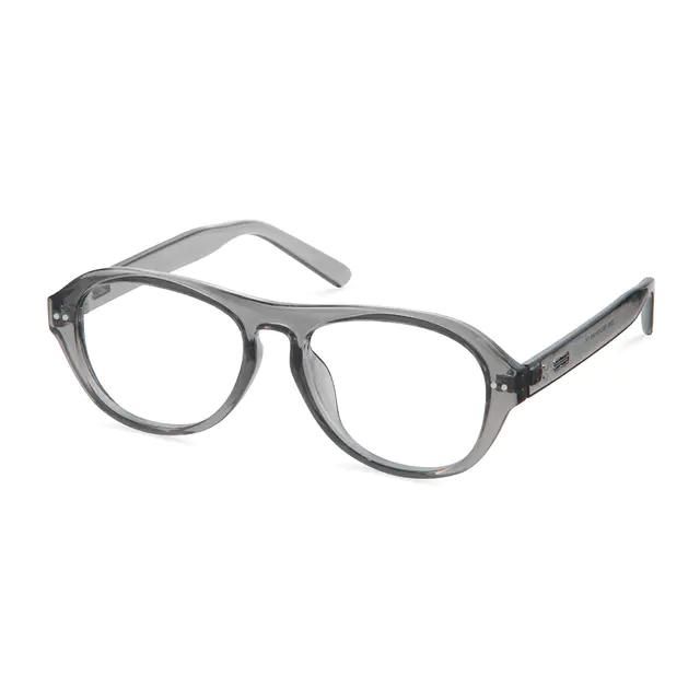 Aviator Transparent Gray Eyeglasses