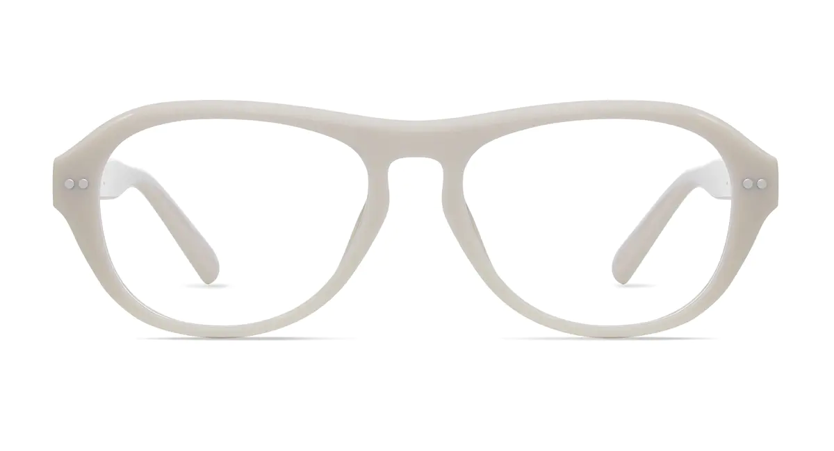 Aviator White Eyeglasses