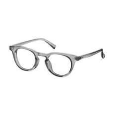 Round Transparent Gray Eyeglasses