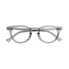 Round Transparent Gray Eyeglasses