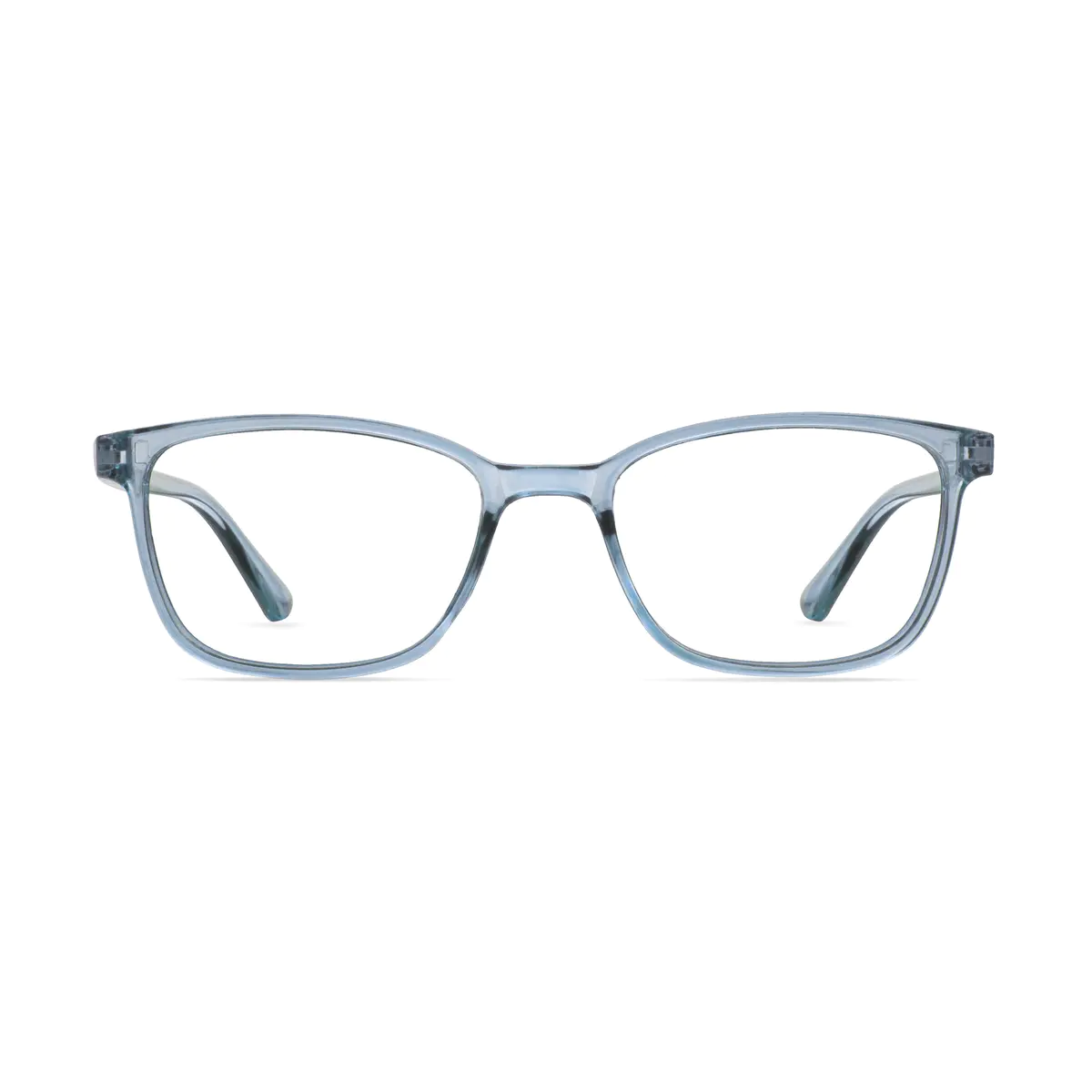 Rectangle Transparent Blue Eyeglasses