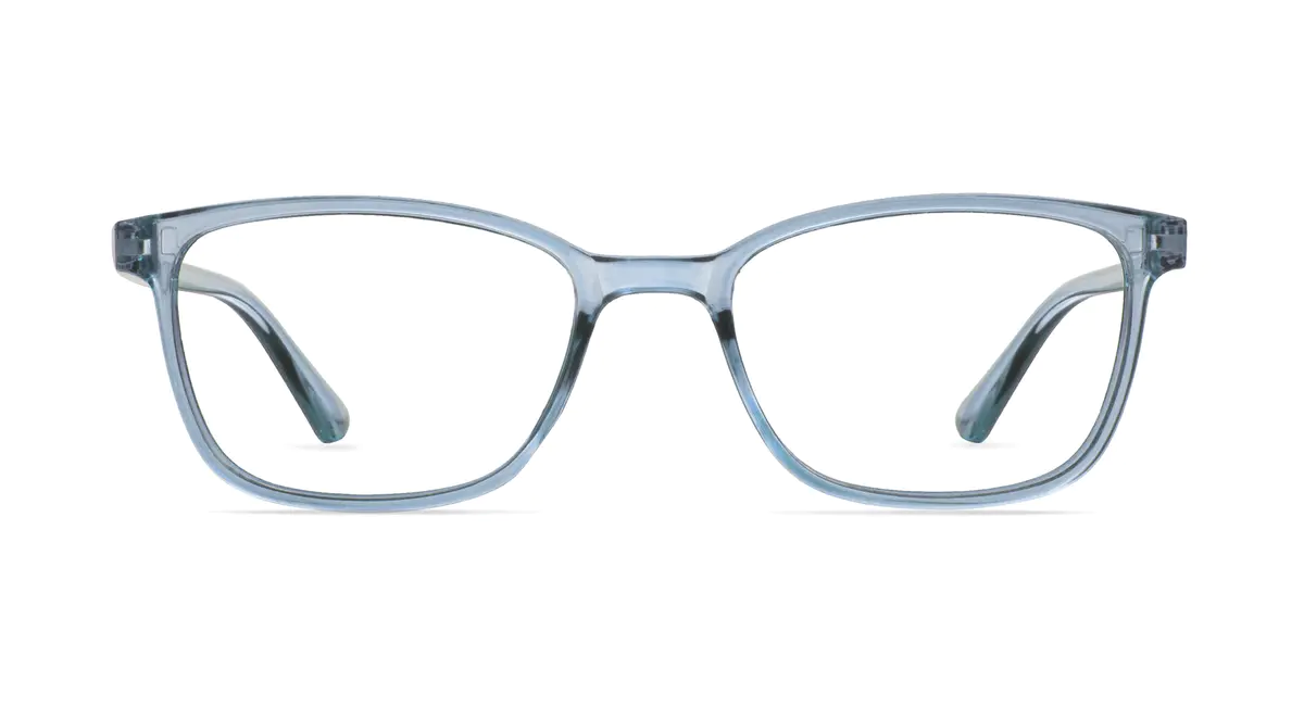 Rectangle Transparent Blue Eyeglasses