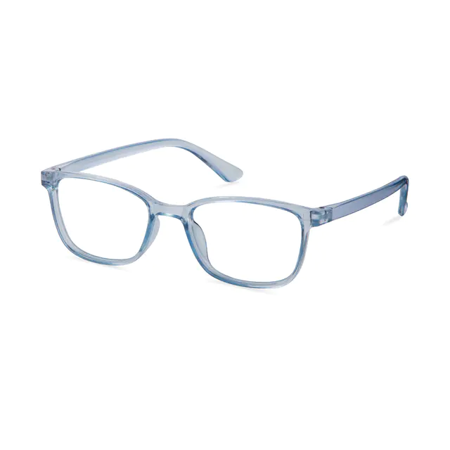 Rectangle Transparent Blue Eyeglasses
