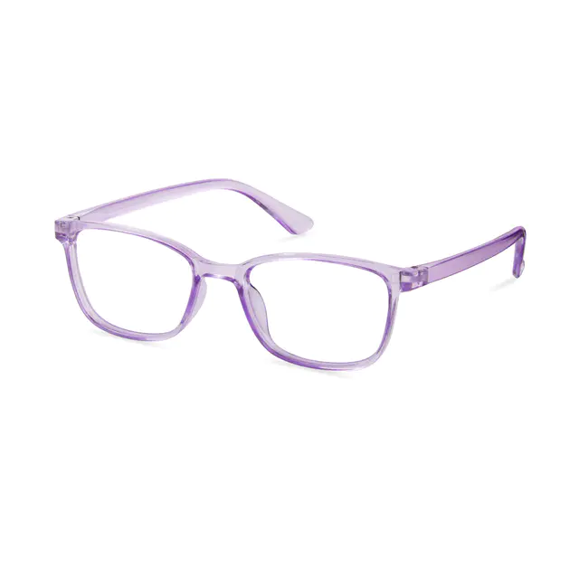 Rectangle Transparent Purple Eyeglasses