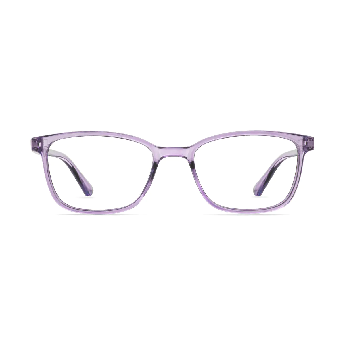 Rectangle Transparent Purple Eyeglasses