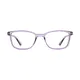 Rectangle Transparent Purple Eyeglasses