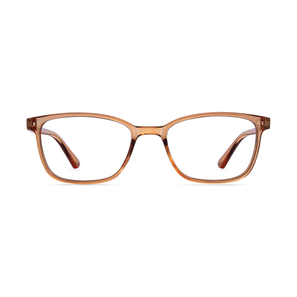 Rectangle Light Brown Eyeglasses
