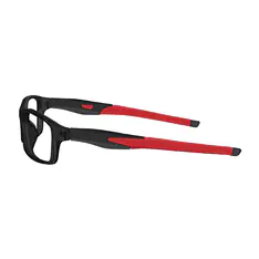 Rectangle Black/Red Sport Eyeglasses