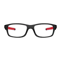 Rectangle Black/Red Sport Eyeglasses