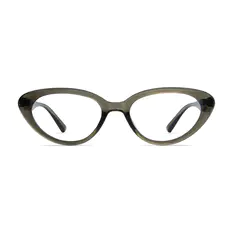 Cat-eye Transparent Green Eyeglasses