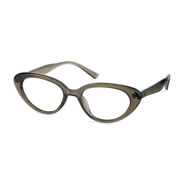 Cat-eye Transparent Green Eyeglasses