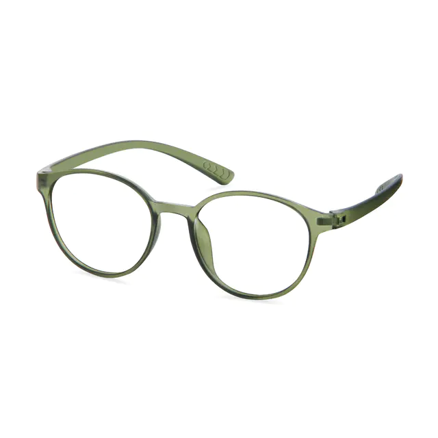 Round Light Green Eyeglasses