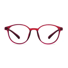 Round Transparent Red Eyeglasses
