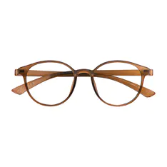 Round Light Brown Eyeglasses