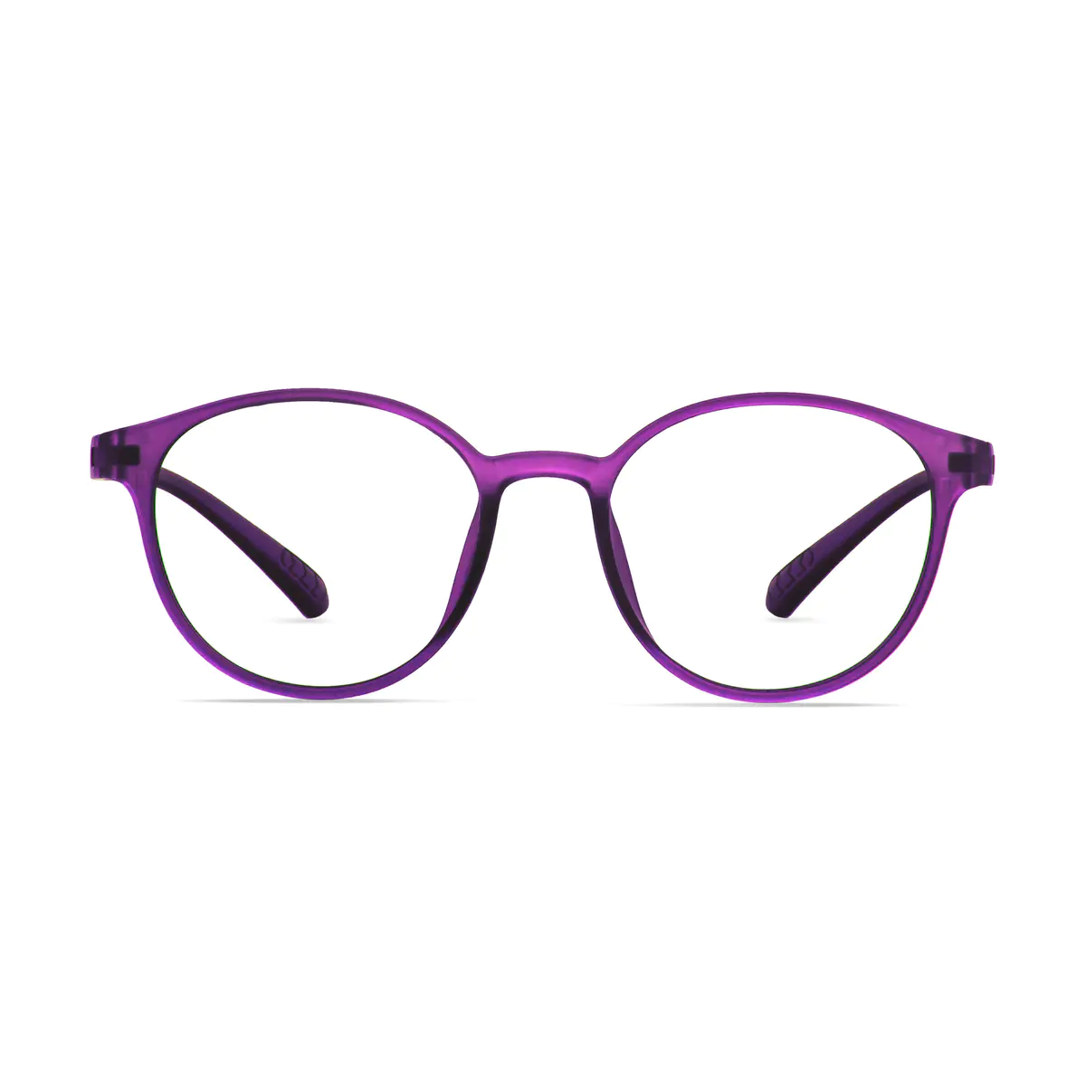 Round Transparent Purple Eyeglasses