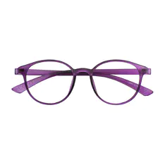 Round Transparent Purple Eyeglasses