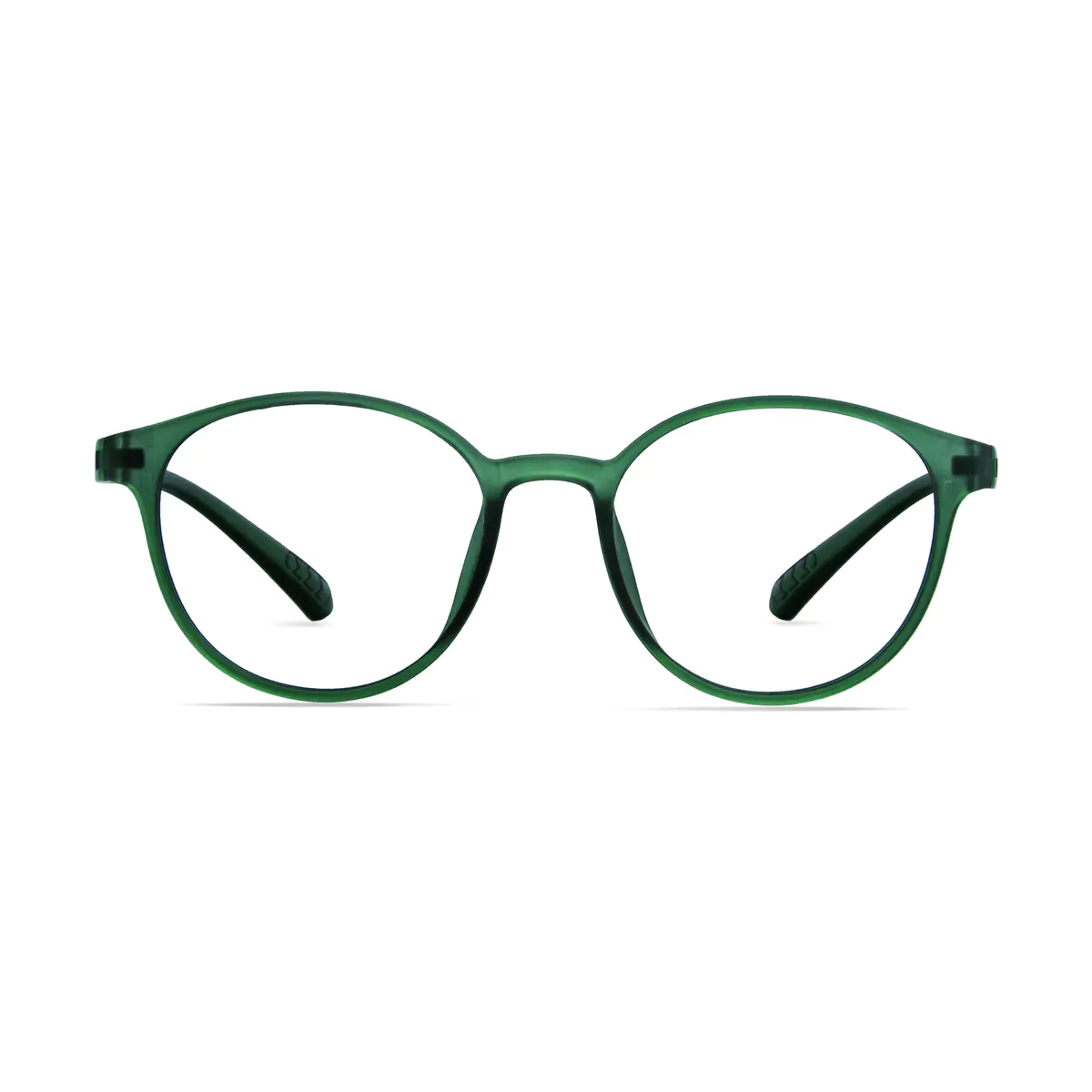 Round Transparent Green Eyeglasses
