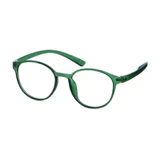Round Transparent Green Eyeglasses