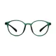 Round Transparent Green Eyeglasses