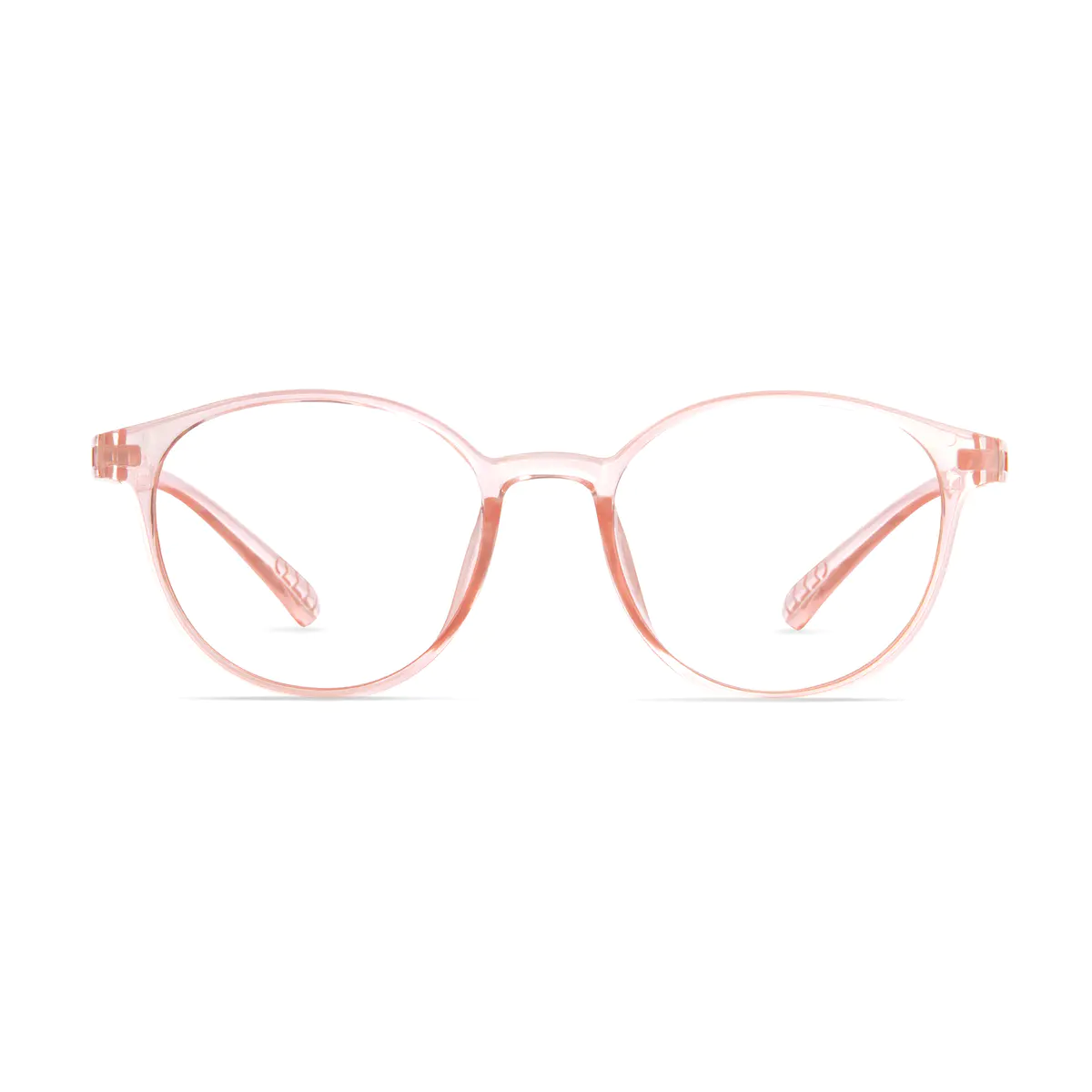 Round Transparent Pink Eyeglasses