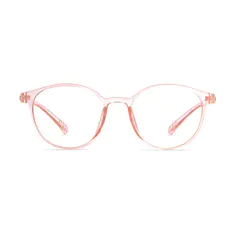 Round Transparent Pink Eyeglasses