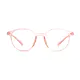 Round Transparent Pink Eyeglasses