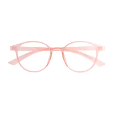 Round Transparent Pink Eyeglasses