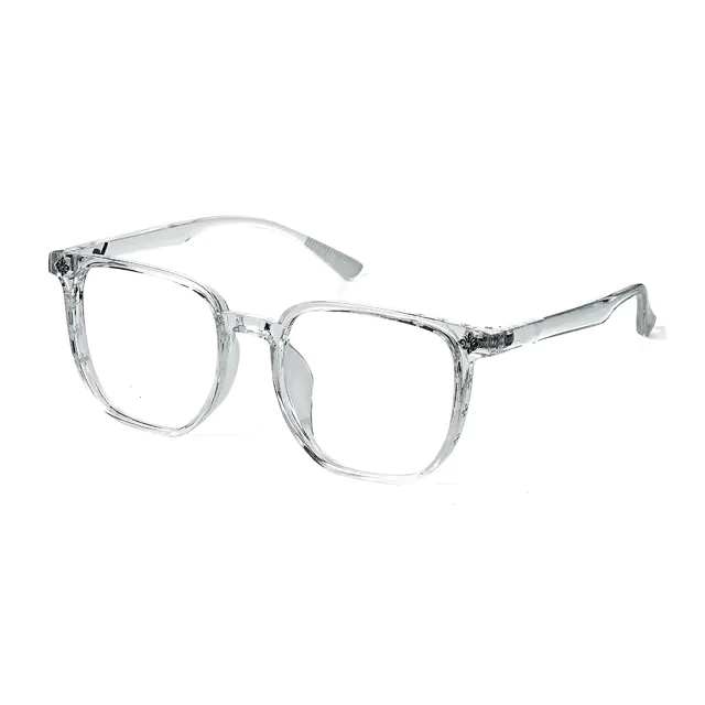 Square Transparent Gray Eyeglasses