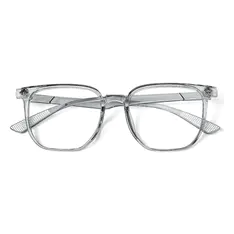 Square Transparent Gray Eyeglasses