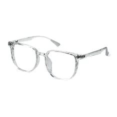 Square Transparent Gray Eyeglasses