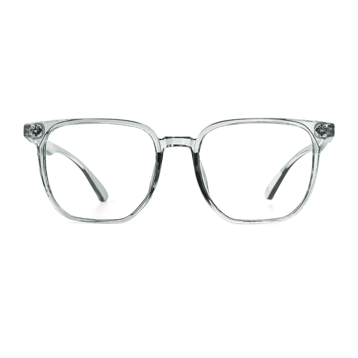 Square Transparent Gray Eyeglasses