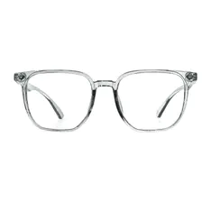 Square Transparent Gray Eyeglasses