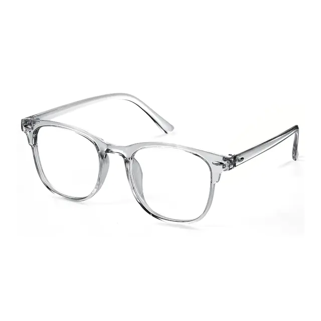 Square Transparent Gray Eyeglasses