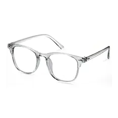 Square Transparent Gray Eyeglasses