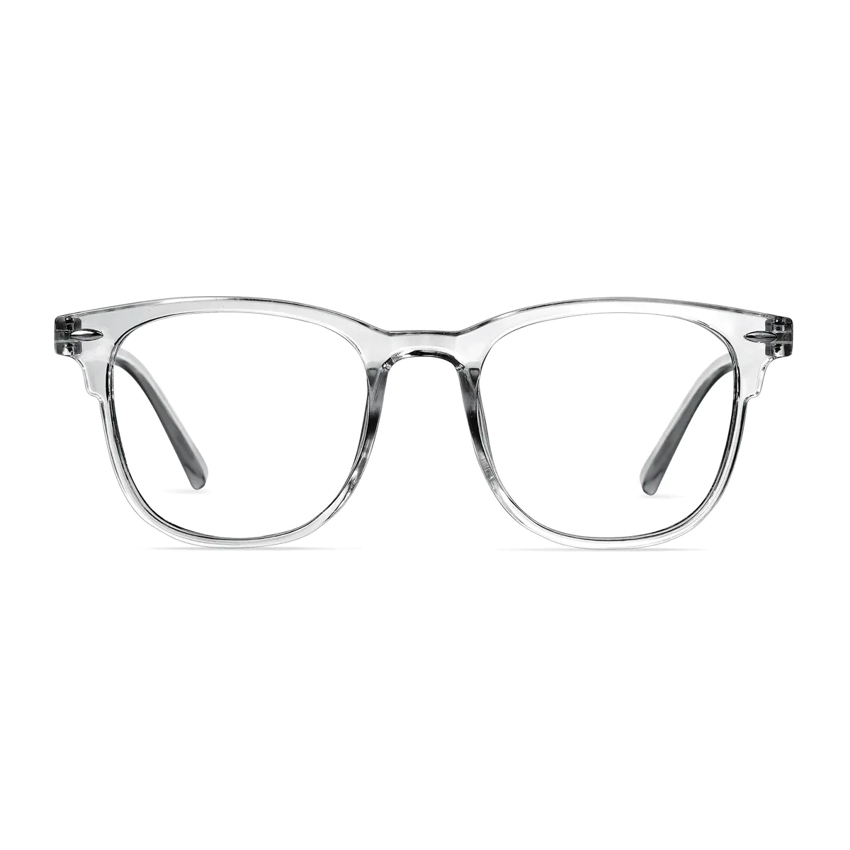 Square Transparent Gray Eyeglasses